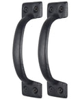 Heavy Duty Cast Iron Sliding Barn Door Handle Vintage Gate Pull For Fence Cabinet Outdoor Garage And Interior Black Finish Six And A Quarter Inch Long Two Pack Built Tough
