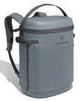 Carryout Cooler Backpack With All Day Cold Insulation And Portable Soft Build Trail And Park Friendly Features An Ergonomic Strap System 22 Liter Capacity In Shale Gray side view with adjustable straps.