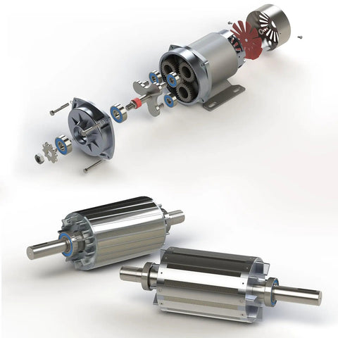 Exploded view of motor assembly with 10 Pack MR106-2RS Deep Groove Ball Bearings 6x10x3mm Double Rubber Sealed Chrome Steel ABEC 5.