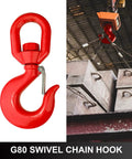 7 Ton Swivel Lifting Hook With Safety Latch Beefy Heavy Duty Rigging Hook Self Locking 360 Degree Rotation G80 Grade Eye Sling Hook For Crane Lifting 15432 Lbs Load Limit High Load Capacity And Durable Alloy Steel Construction red G80 swivel hook with safety latch for crane lifting