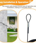 Rugged PVC Coated Stainless Steel Wire Rope Kit 50 Ft For Deck Railing Heavy Duty String Lights Clothesline and Garden Use
