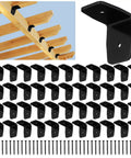 Heavy Duty Black Rafter Clips And Hurricane Brackets With Screws, Tough As Nails Galvanized Steel Beam Ties 50 Piece Kit displayed.