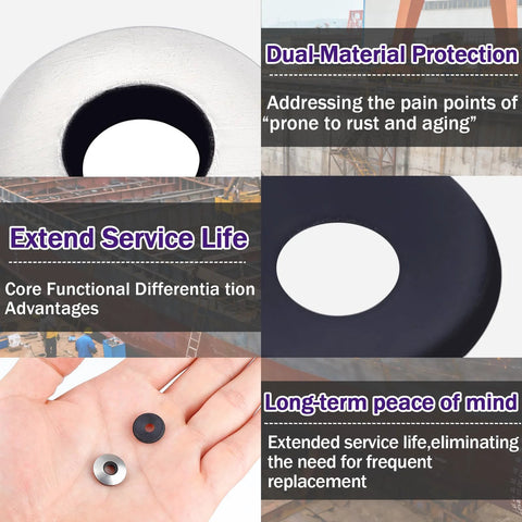 Ranstac sealing washers, stainless steel with neoprene/EPDM bonded seal for screws and bolts, 100pcs