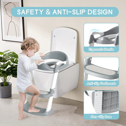 Super No Fuss Toddler Potty Training Setup With Built In Step Stool Ladder And Splash Proof Seat Designed For Worry Free Bathroom Mastery For Kids And Parents