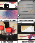 Insulated Picnic Backpack For Women And Men With Large Lunch Box showing multiple pockets for organization and easy carrying.
