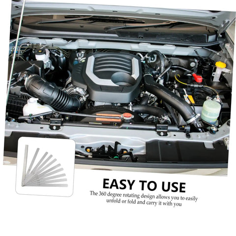 Hella Precise Dual Marked Thickness Gauge And Professional Feeler Gauge Set For Auto Repair And Woodworking In car engine area.