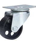 Heavy Duty 3 Inch Swivel Caster Wheels Built Like A Tank With Solid Cast Iron And Slick Dual Bearings For Smooth Glide On Indoor Outdoor Trolley Cart, showing close-up of wheel and mounting plate.