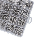 304 Stainless Steel Screw Nut Washer Kit, 480 Piece Heavy Duty Household Repair Set For Indoor Outdoor DIY Projects, Rust Resistant Long Lasting Fasteners, assorted screws and nuts in organizer