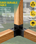 4x4 Pergola Brackets 3 Way Corner Extension Kit For Woodworking DIY Pergola Gazebo Hardware 90 Degree Angle Heavy Duty Steel