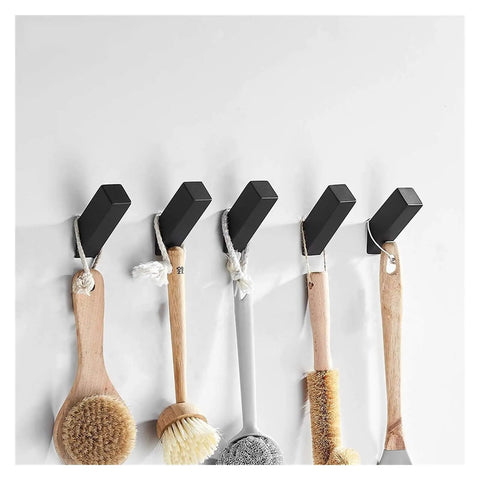 Heavy Duty Wall Hooks Hella Durable Stainless Steel Coat Hanger Double Robe Rack Rustproof Smooth Finish hanging wooden kitchen brushes.