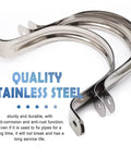 4-Inch Rigid Pipe Strap Clamp Set With Two-Hole U Bracket Tube Clip Stainless Steel Heavy-Duty Pipe Fastener 4-Pack