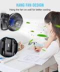 USB Clip On Desk Fan With Sturdy Clamp Tiny But Mighty Portable Personal Fan mounted on wall near desk for cooling