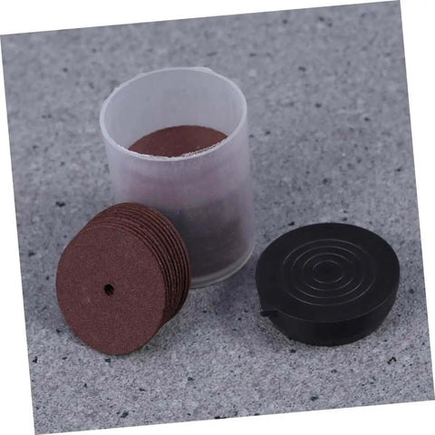 36 Piece Heavy Duty Cutting Discs And Grinding Wheels Set For Metal, Wood, And Ceramics, shown with open plastic case and lid