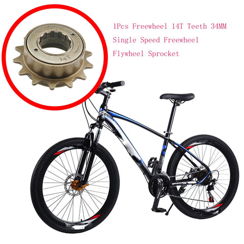Bombproof Steel Road Freewheel 14T Bronze Sprocket, 61mm Outer Tooth Diameter, 34mm Thread Inner Diameter, 22mm Inner Hole, Fits 1/2 x 1/8 Chain, Single Speed Gear for Road Bikes, Durable Flywheel Cog for Easy Shifts and Tough Rides