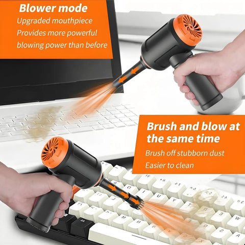 Air Duster And Mini Vacuum Cleaner For Keyboard Cleaning Cordless Canned Air Blower Portable PC Dust Eraser 110000 RPM Powerhouse