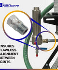 1/2 Inch NPTF Male To 1/2 Inch NPSM Swivel Hydraulic Adapter Built To Last From Carbon Steel With Zinc Plating For Rust Proof Reliability And Precise Straight Alignment With Hoses And Valves, installed on hydraulic hose