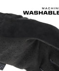 Specialty Vent Tactical Gloves With Breathable Mesh And Palm Ventilation, machine washable black glove close-up