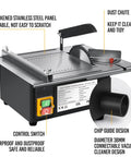 Portable Table Saw with Dust Port for Connecting Dust Collector, 1200W Motor, 5000 RPM, control switch and dust chute detail