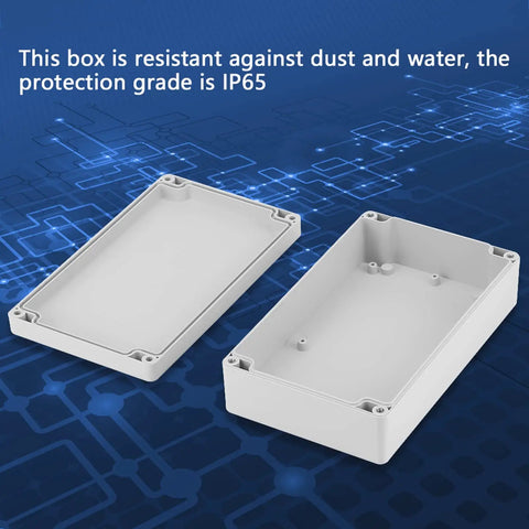 Open IP65 Waterproof ABS Plastic Project Box Power Control Enclosure 200x120x56mm on blue background