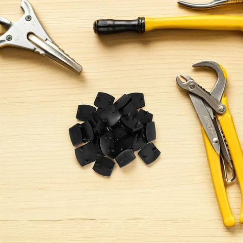 Heavy Duty 75 Pack Black Plastic Bed Slat End Caps Replacements Kit For Wooden Platform Beds With Screw Covers To Stop Slat Slide And Boost Weight Distribution, black plastic caps