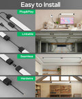 Linkable 2Ft LED Garage Light Ceiling Fixture With 5000K Daylight Tube, 18W overhead bar installed in various settings.
