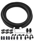 8AN PTFE Fuel Line Kit AN8 E85 Nylon Braided Fuel Hose 20ft with fittings and connectors
