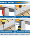 Installation steps for Top Shelf Heavy Duty Six Foot Six Inch Brushed Stainless Steel Flat Handrail For Cable Railing Systems.