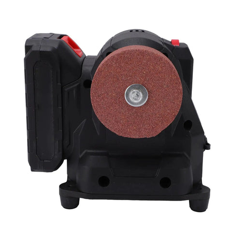 Thonlai Mini Bench Grinder Portable Polisher For Crafting And Metal Working 100W Fit For Battery With 6 Speed Adjustment 195X130X145Mm US Plug showing grinding wheel on compact design.