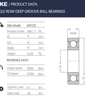 Technical diagram for Two Pack 6201ZZ Deep Groove Ball Bearings 12x32x9mm Dual Rubber Seals Pre Lubricated for High RPM