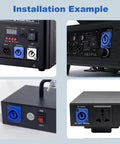 Installation example of Plug And Play 3 Pin PowerCon Input Female Panel Mount Cable With Y Spade Terminal Extender.