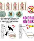 50 Piece Self Drilling Drywall Screws Anchor Kit With Yellow Zinc Plated Carbon Steel Wall Plugs Dowel Set For Quick No Prep Install And Solid Home DIY Shelving Pictures And Decor, self-drilling anchors with screws
