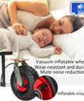 Heavy Duty Air Filled Caster Wheels With Swivel Brakes And Fixed Mounts, showing durable inflatable wheels with a pump and wear-resistant tires.