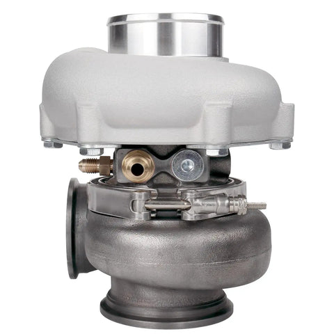 Forward Turbocharger 4849G Dual V Band 0.72 AR Adapter Up To 550 HP showing front view with anti surge ported shroud.