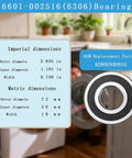 Tub Washer Bearing And Seal Kit With Front Seal 4280EN4001F And Rear Bearing 4280EN4001G Easy Tool Free Install For Quieter, Smoother Laundry Day And Fewer Noises. OEM 6306 bearing with dimensions shown.