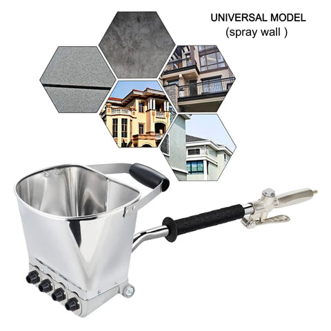 Cement Mortar Stucco Sprayer With Four Replaceable Spray Jets And Plaster Hopper for wall painting, showing adjustable nozzle design