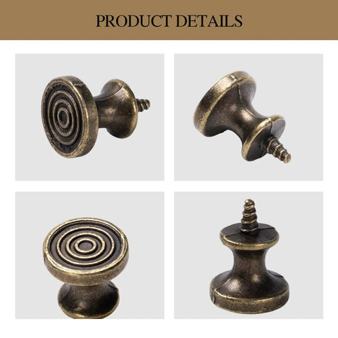 Antique Mini Drawer Knobs And Pull Handles For Dressers Cabinets And Jewelry Boxes With Self Tapping Screws compact knobs with spiral design.
