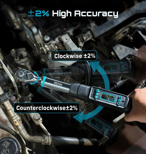 3/8-Inch Drive Digital Torque Wrench With LCD Display, Real-Time And Peak Modes, 0 To 220 Nm, used in car maintenance