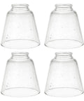 Pack Of Four Clear Seeded Bell Shaped Replacement Glass Shades For Ceiling Fans With Two And One Eighth Inch Fitter