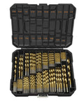 ENERTWIST titanium-coated HSS drill bit set, 230 pc, 3/64 in to 1/2 in, in black plastic case