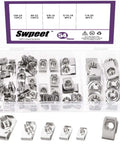 Stainless Steel Auto U Clip Kit 50Pcs 5 Sizes U Nut Assortment with Storage Box for Dash Door Panel Interior Trim Fasteners