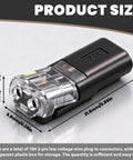 Close-up of Double Wire Plug In Connector For Low Voltage LED Strips 2 Pin Quick Connect Wire Connectors For 18-22 AWG.