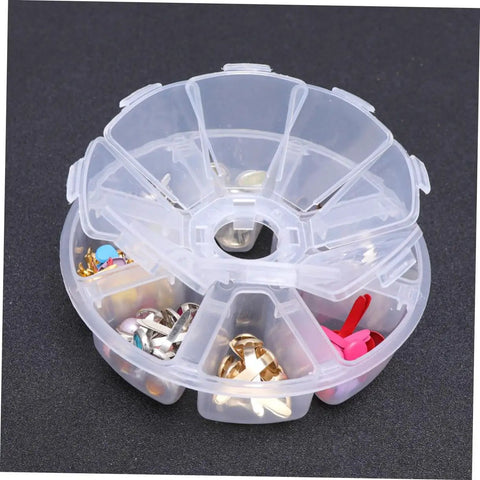 110 PCS Colorful Metal Brads Fasteners For Scrapbooking And Cardmaking, DIY Craft Decoration Kit With Split Pins in a round plastic organizer