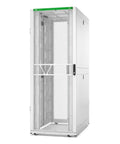 Rock Solid 42U Server Rack Cabinet With Clean White Exterior, floor standing, mesh front, 1991mm height, designed for standard 19 inch racks.