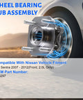 Front Wheel Bearing Hub Assembly 4 Lug For Nissan Sentra 2007 2012 Front Axle 2.0L Only Part 513297 in motion view