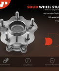 Rear Wheel Bearing And Hub Assembly Pair For Nissan Rogue 2014-2020, Rogue Sport 2017-2022, Qashqai 2017-2019, FWD Only, 5-Lug, Left And Right Sides, Heavy Duty, Easy Install, High Load Capacity, Smooth Rotation, Durable Replacement Kit For Daily Driving, shown with anti-corrosion coating and solid wheel studs.