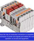 20 Pack 2 Pole DIN Rail Terminal Block Jumpers for DK2.5N and DK2.5N-BL, Press Fit DSS2.5N-02P Compatible, installed view