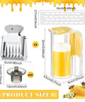 Beekeeping Queen Bee Marker Kit Pro Pack with dimensions of marker clips, plastic bottle, and beekeeping platforms shown.