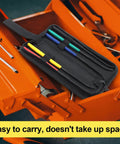 Six Piece 7.1 Inch Hardness Tester Checker File Set HRC40 Through HRC65 With Color Coded Handles And Oxford Cloth Storage Bag