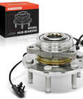 Front Wheel Bearing Hub Assembly For 4WD Chevy Silverado 1500 Tahoe Suburban Avalanche GMC Sierra 1500 Yukon XL 1500 Cadillac Escalade ESV EXT With Six Lug And ABS shown with packaging