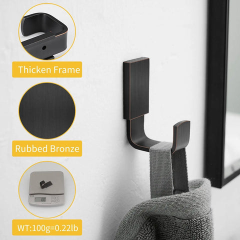 Brass Clothes Hook Single Towel Hook For Bathroom Kitchen Garage Wall Mounted With Screws Oil Rubbed Bronze Finish No Slippage Rustproof And Sturdy Holds Towels Coats Hats Securely Hangs On Tight